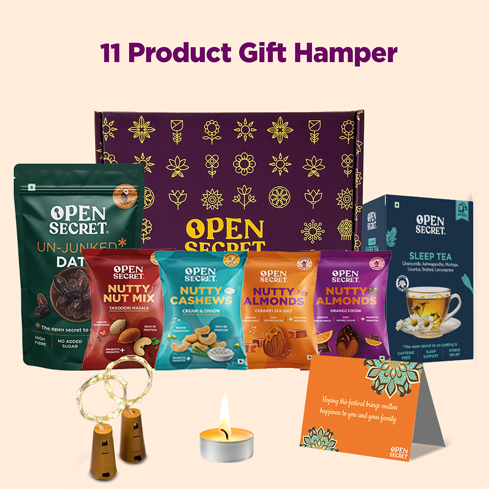 Open Secret Flavored Dry Fruits and Herbal Tea Gift Box | Diwali Gifting | Gift Hamper