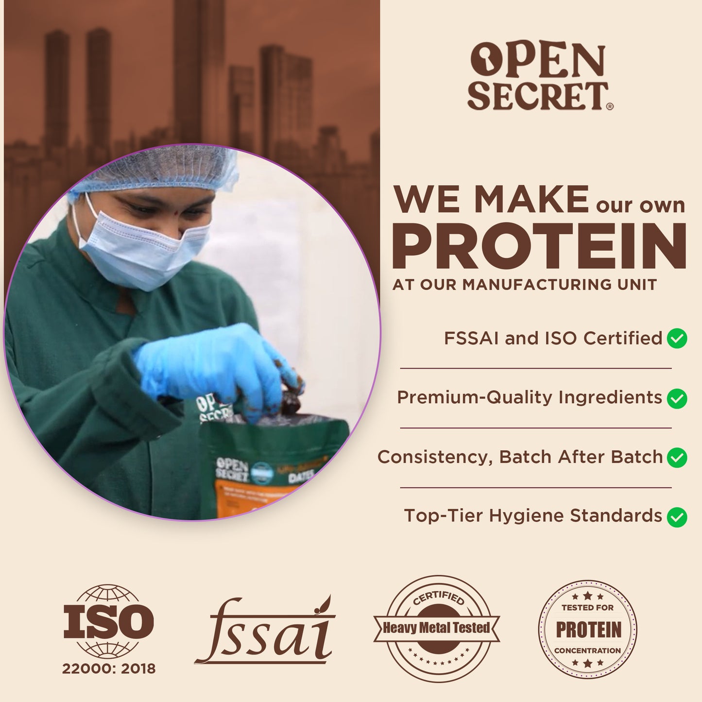 Open Secret DailyWHEY+ Power of Whey + Plant Protein | Double Chocolate | 1 Kg