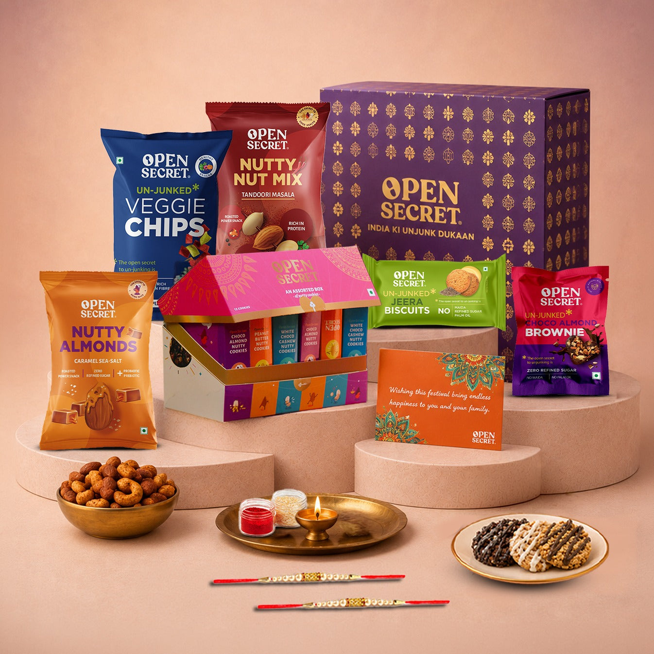Open Secret Rakhi Set for Brother | Combo of 26 | Rakhi Gift for Brother & Bhabhi, Gift Hamper, Rakshabandhan Gifts for Sister