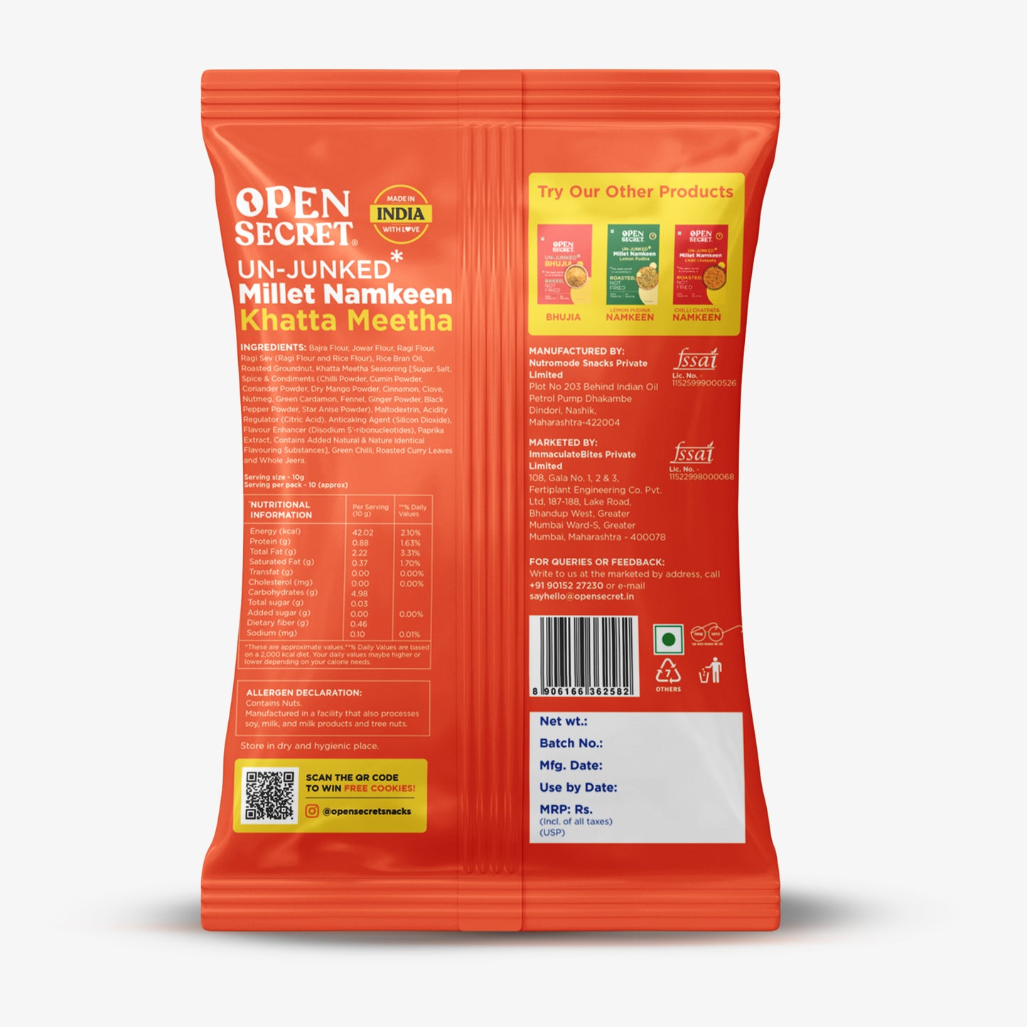 Khatta Meetha Millet Unjunked Namkeen (100g)