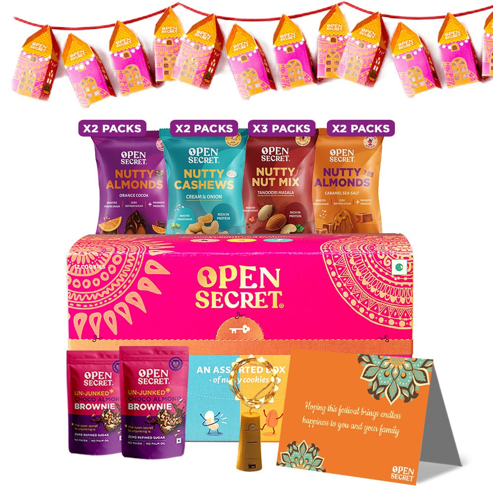 Open Secret Bhaidooj Premium Dry Fruit Gift Box With Cookies and Brownies