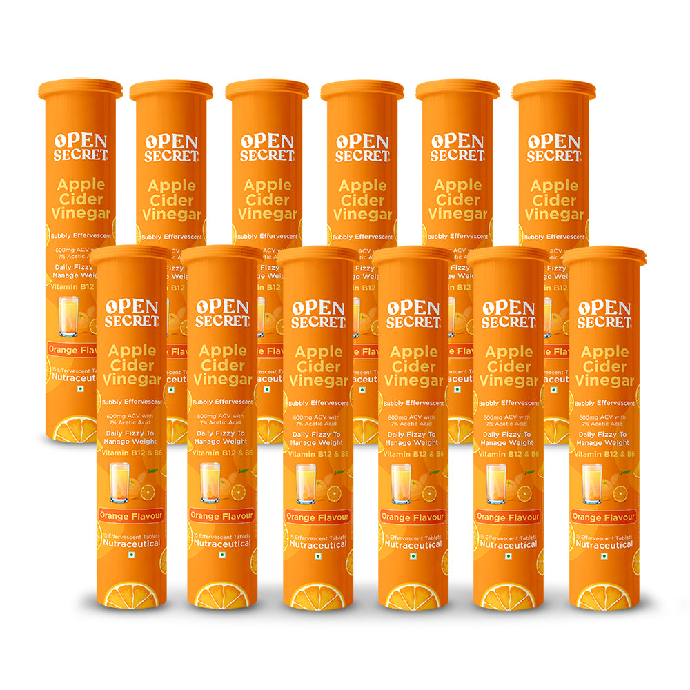 OS Apple Cider Vinegar With The Mother - Pack of 12 (Orange Flavor)