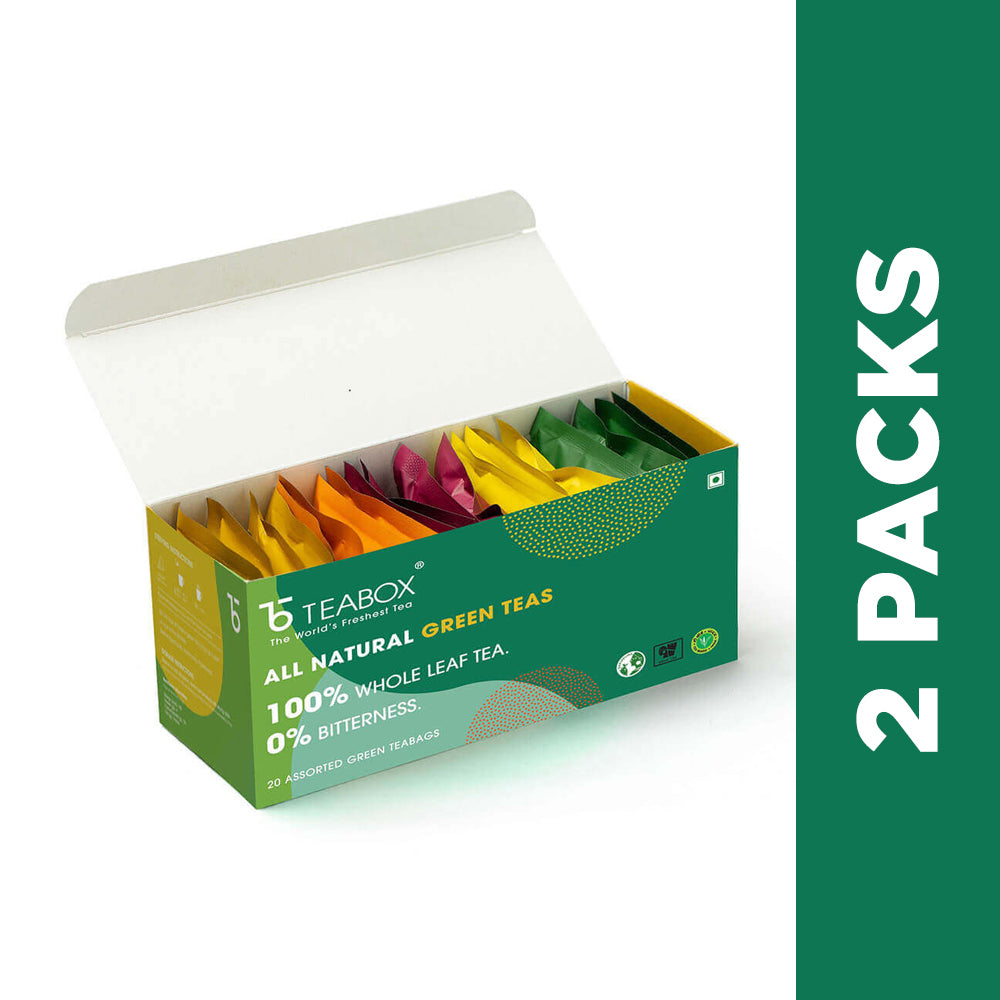 Teabox - Assorted Green Tea Bags - (100g - 20 sachets each) - Pack of –  Open Secret
