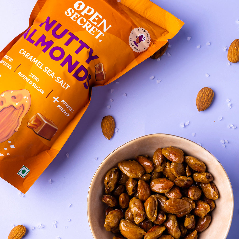 Nutty Almonds : Orange Cocoa & Caramel Sea Salt 60g