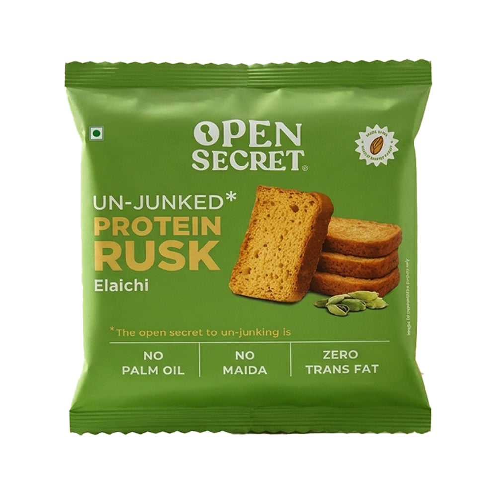 Open Secret High Protein Rusk - Elaichi 80g