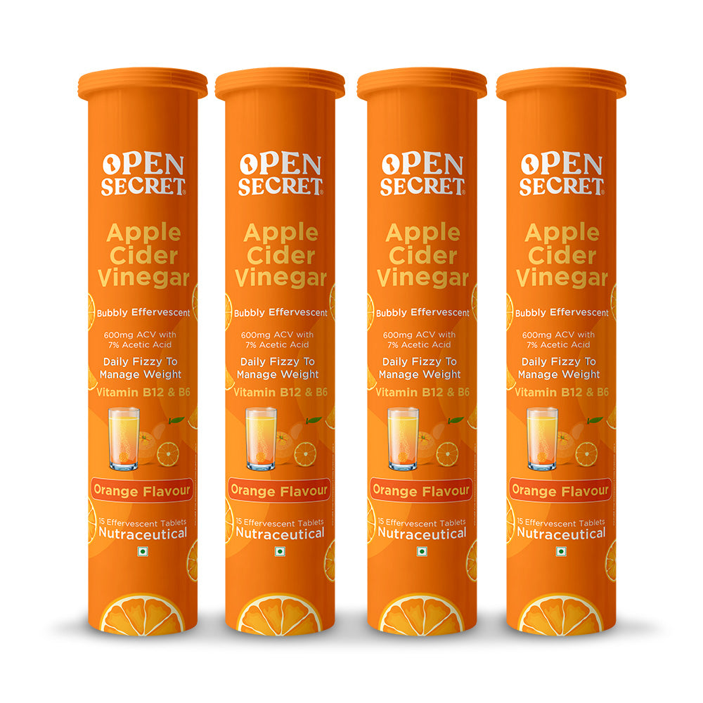 OS Apple Cider Vinegar With The Mother - Pack of 4 (Orange Flavor)