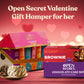 Open Secret Valentine's Gift Hamper for her | Cookies, Heart Shaped Brownie