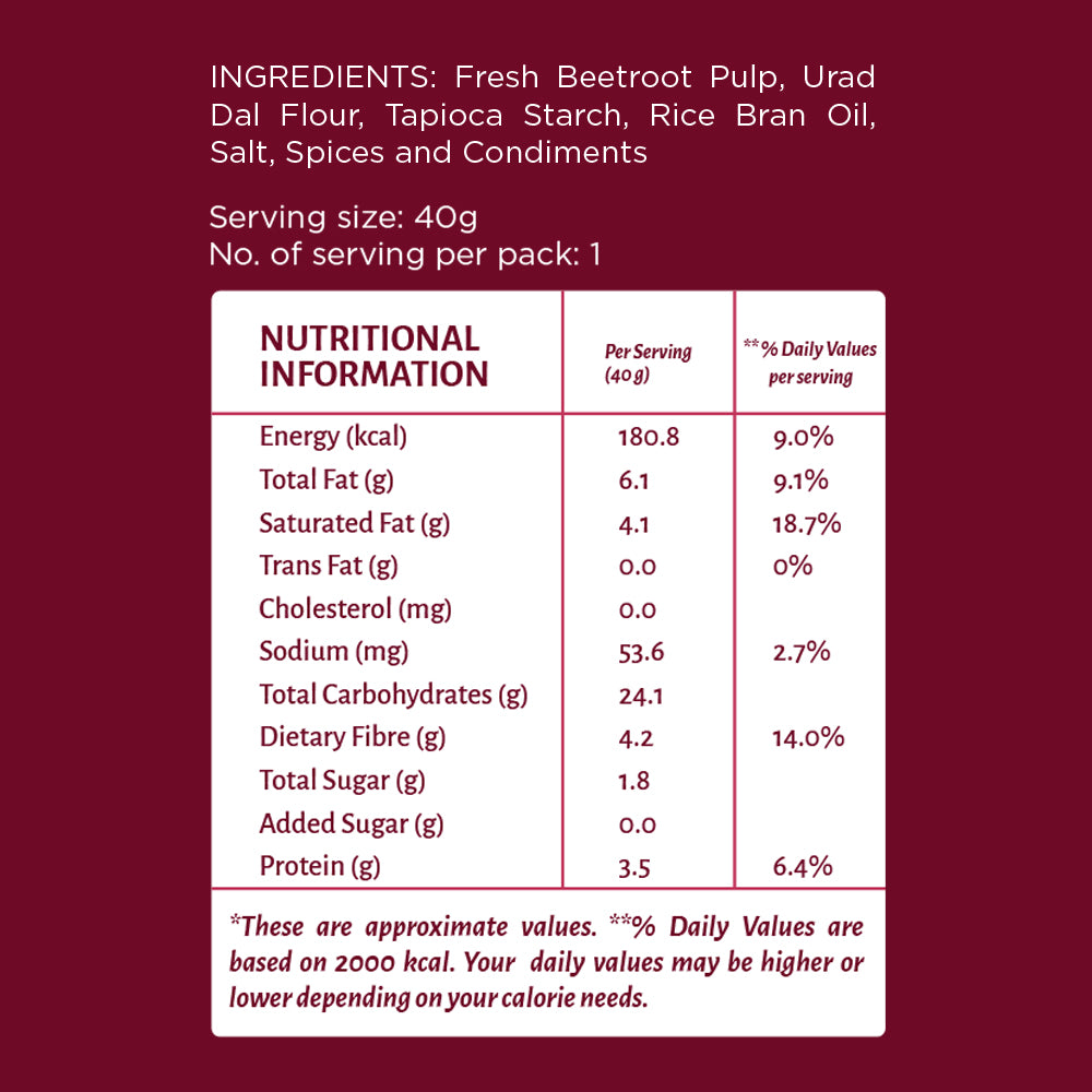 Open Secret Beetroot Chips | Heathly Snacks, 0% Palm Oil, Contains Protein and Vegetables | Guilt Free | 40g