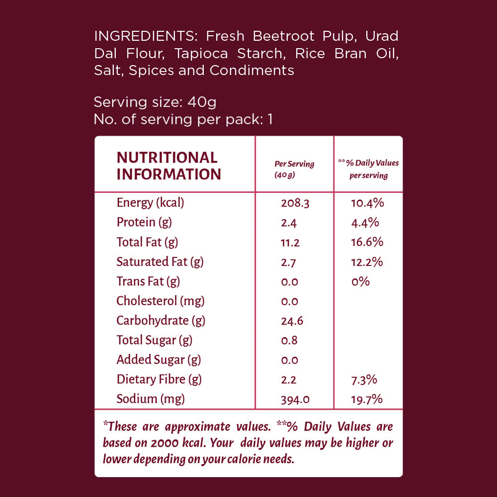 Open Secret Beetroot Chips | Heathly Snacks, 0% Palm Oil, Contains Protein and Vegetables | Guilt Free | 40g