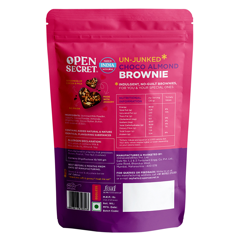 Open Secret Choco Almond Brownies | Rakhi Gift Set For Sister