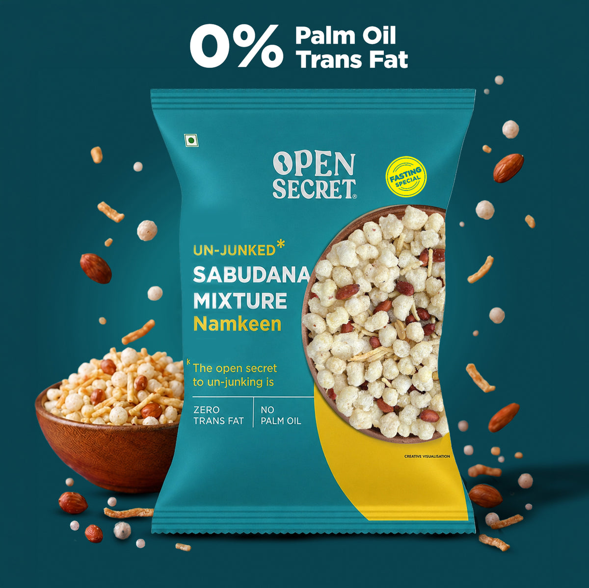 Open Secret Unjunked Sabudana Namkeen - Fasting Special 100g