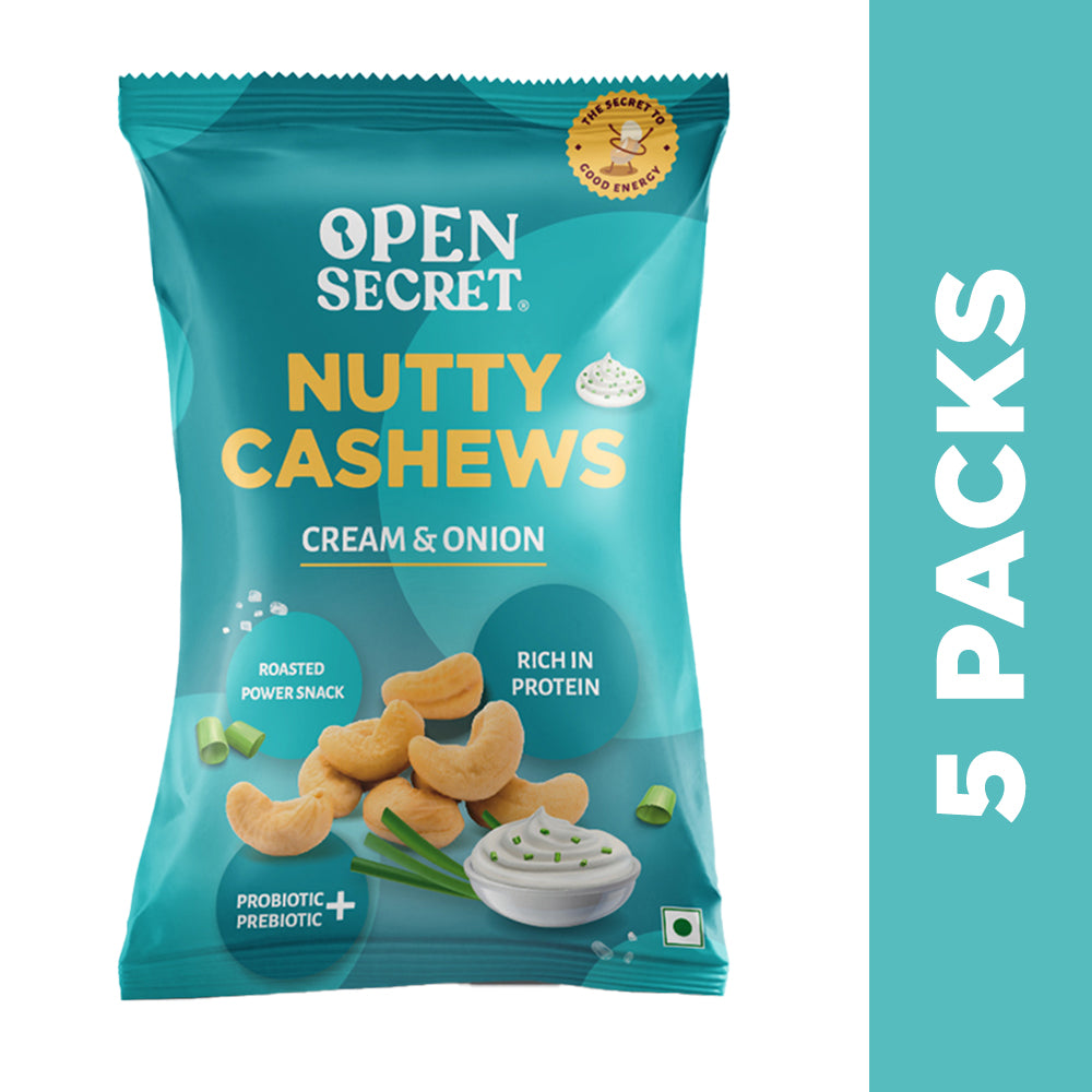 Nutty Cahews- Cream & Onion-60gms-Pack of 5