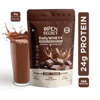 Open Secret DailyWHEY+ Power of Whey + Plant Protein | Double Chocolate | 1 Kg