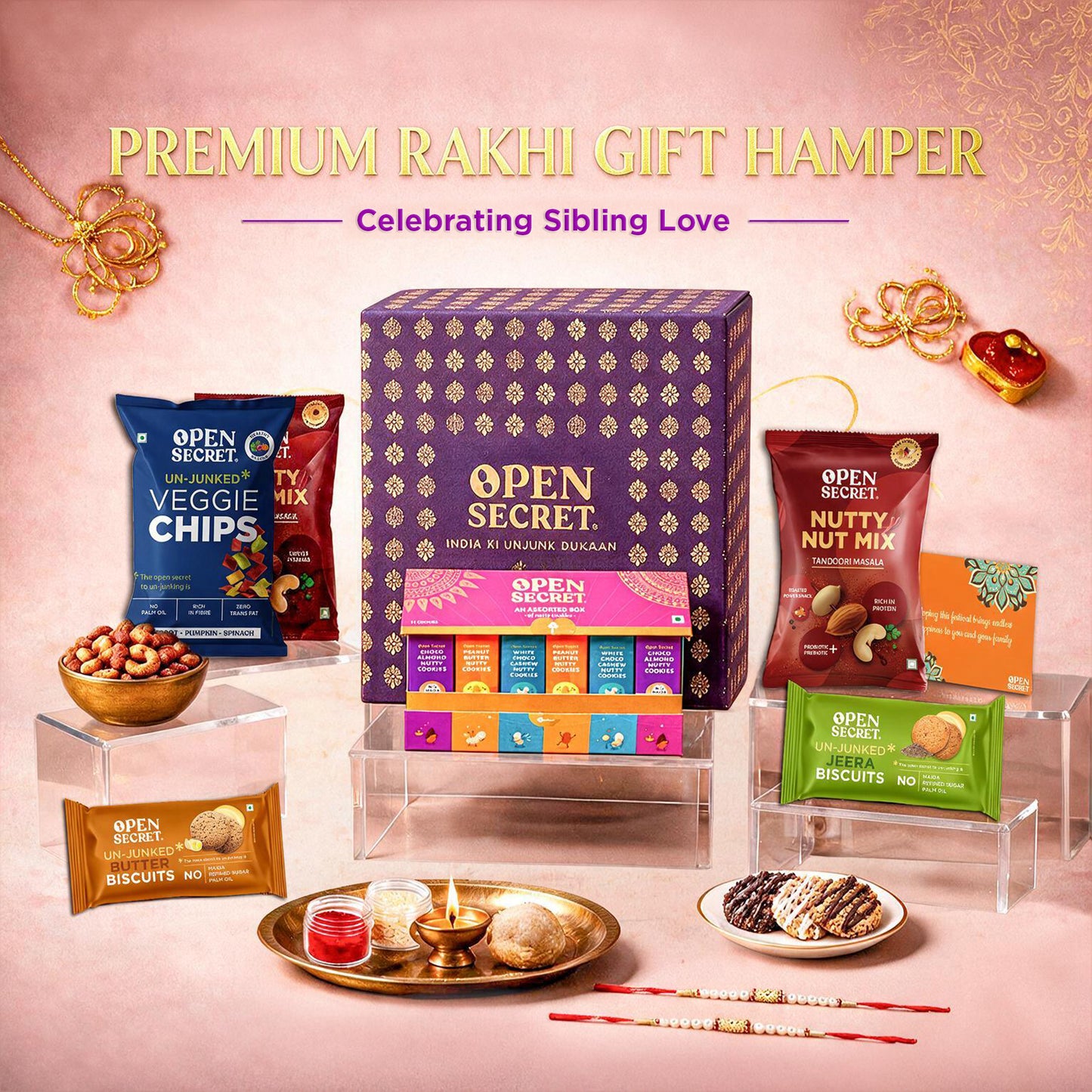 Open Secret Rakhi Set for Brother | Combo of 20 | Rakhi Gift for Brother & Bhabhi, Gift Hamper, Rakshabandhan Gifts for Sister