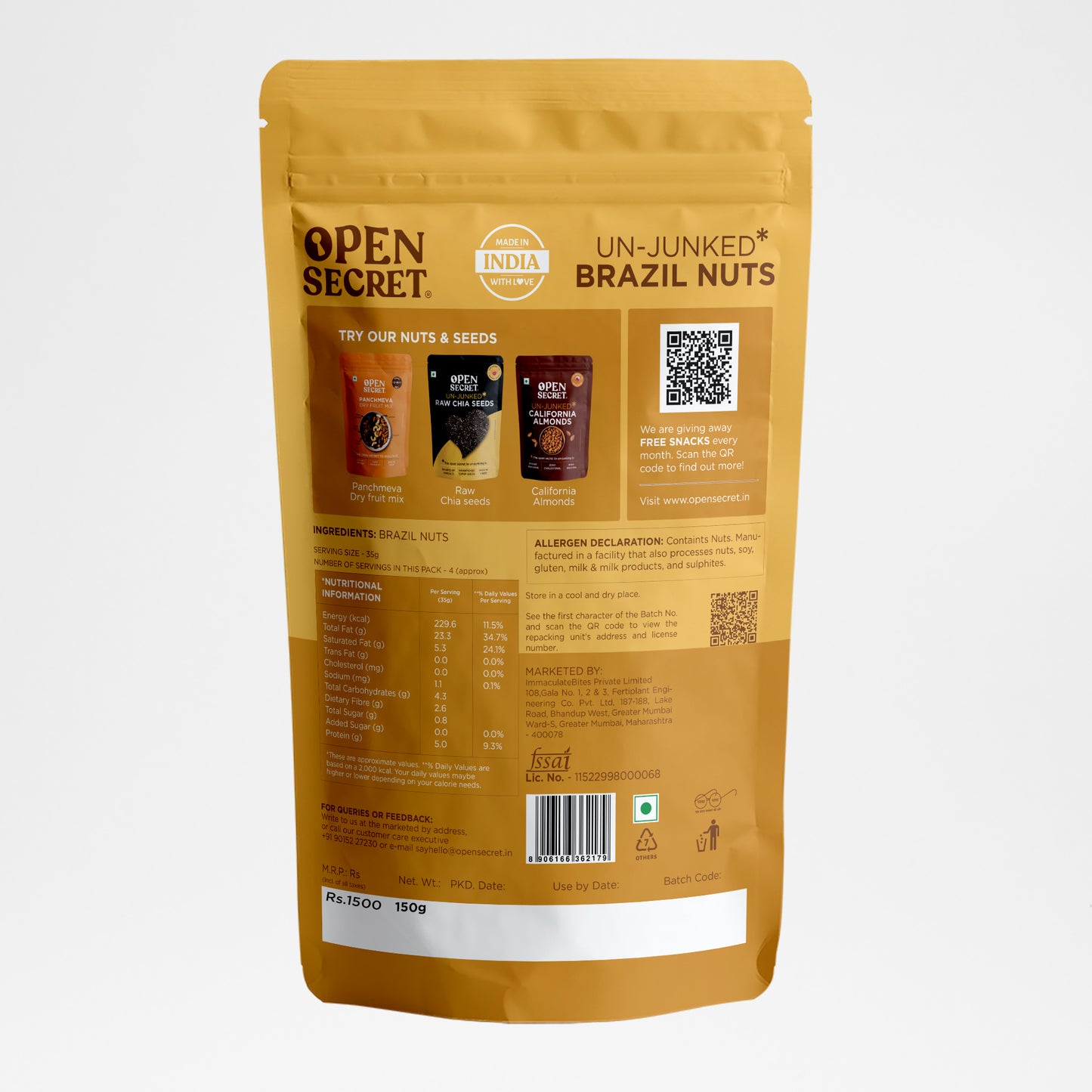 Open Secret Brazil Nuts 150g