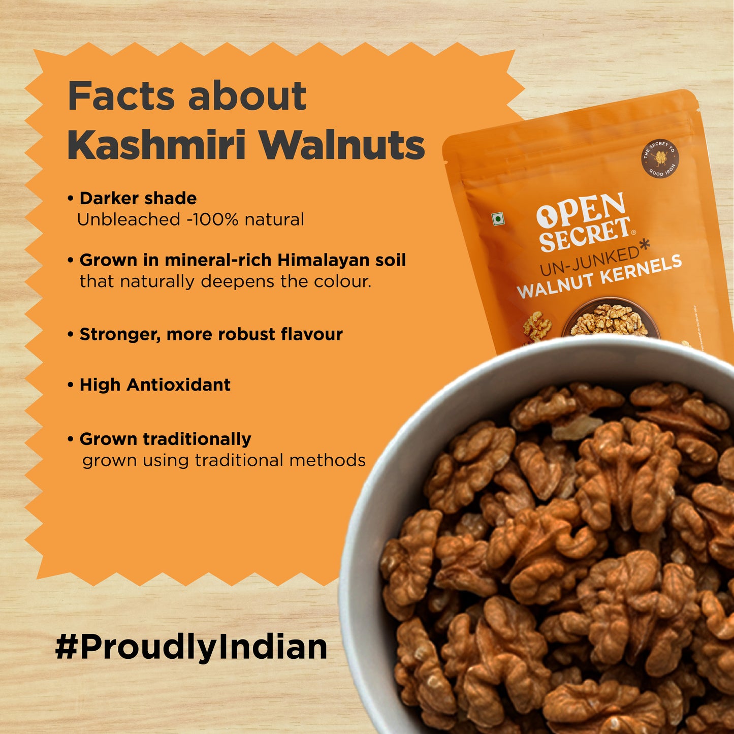 Open Secret Unjunked Walnut Kernels 500g