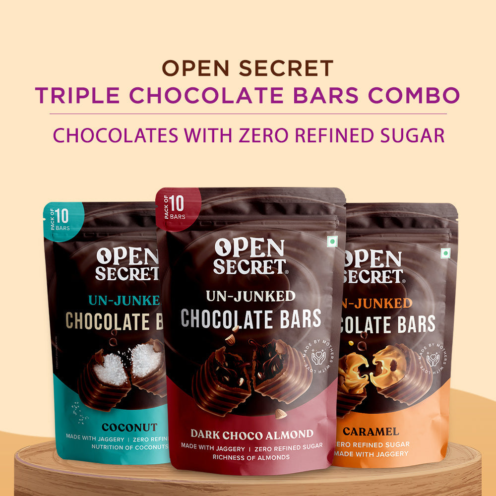 Open Secret Triple Chocolate Bars Combo - Pack of 30 Bars