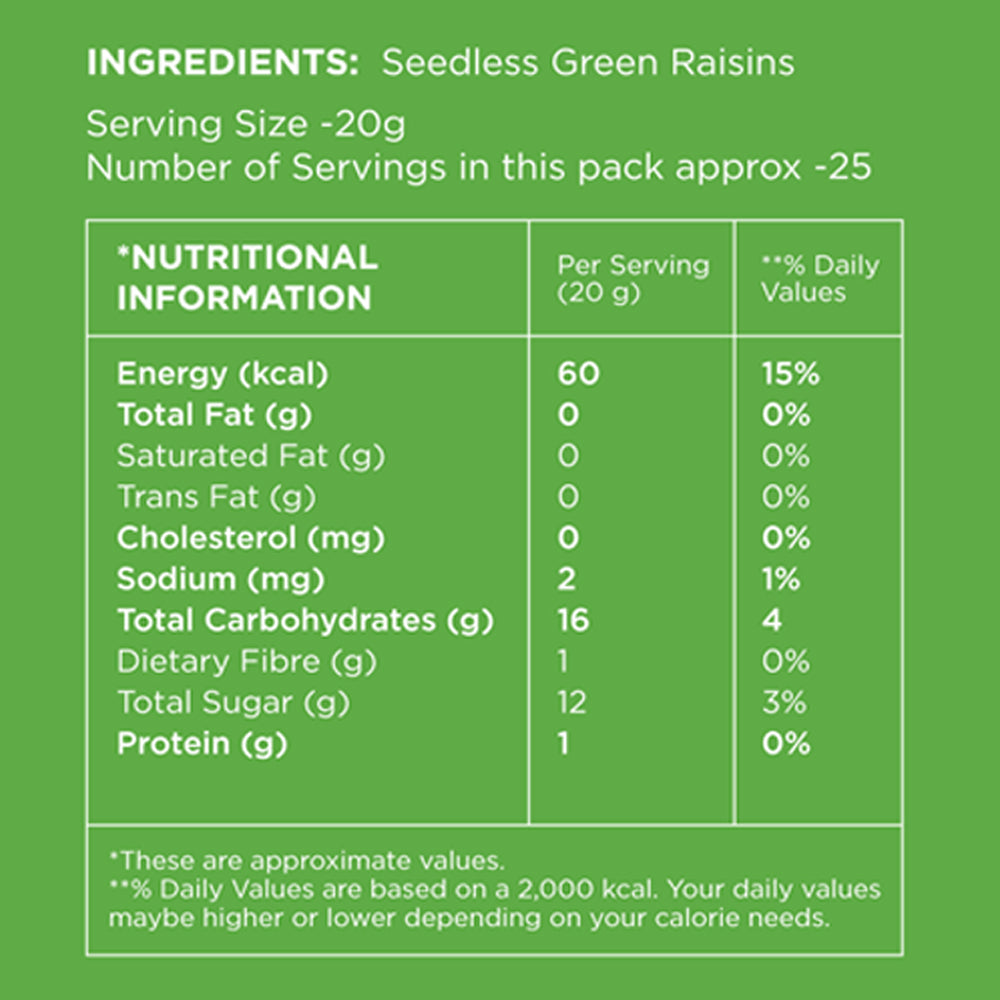 Open Secret UnJunked Green Raisins - 500 g