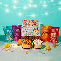 Gourmet Dry Fruits Gift Pack - Cream & Onion Kaju, Tandoori Nuts, Caramel Almonds, Cocoa Almonds