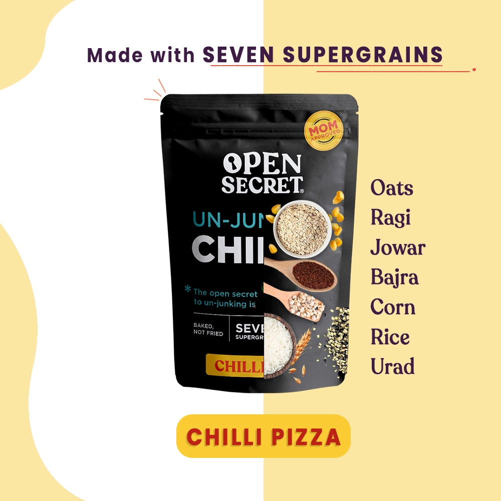 Open Secret Supergrain Chips- Chilli Pizza - Pack of 12